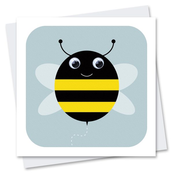 bee birthday card with googly eyes