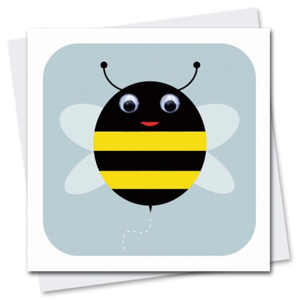 bee birthday card with googly eyes