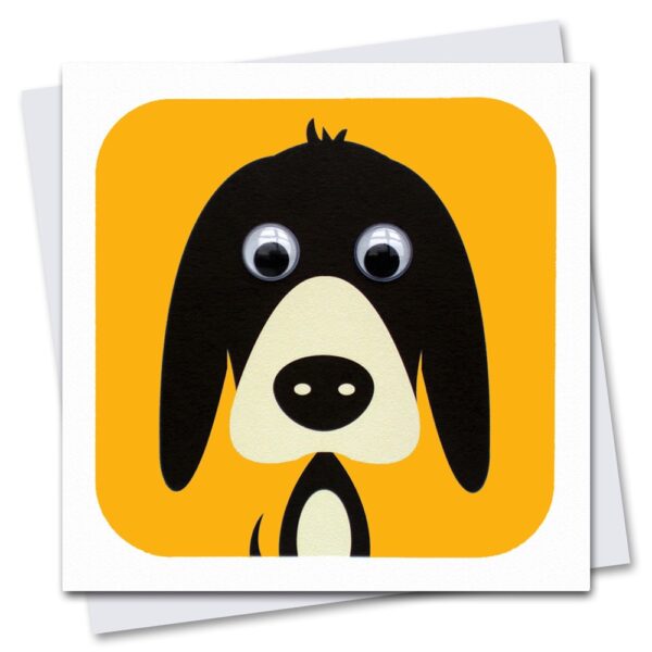 children's dog birthday card with googly eyes