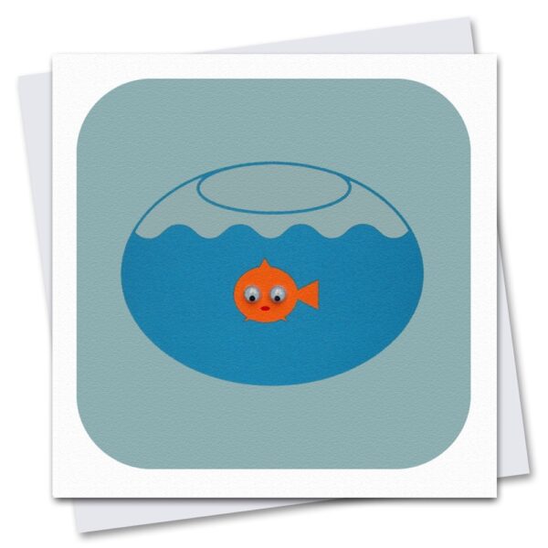 children's fish birthday card with googly eyes