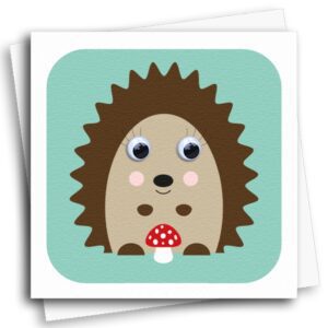 Children's hedgehog Birthday card with googly eyes