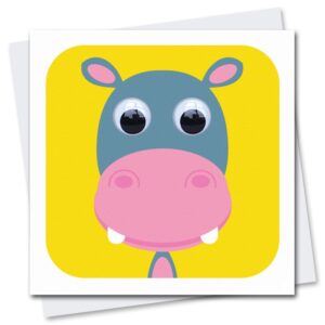 Children's Birthday card with googly eyes