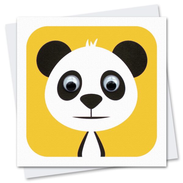 children's panda birthday card with googly eyes