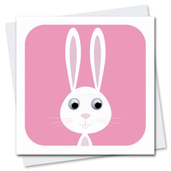 Rabbit Birthday card with googly eyes