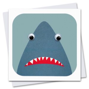 Shark Birthday card with googly eyes