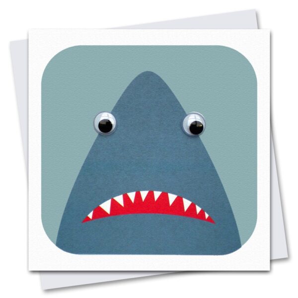 Shark Birthday card with googly eyes