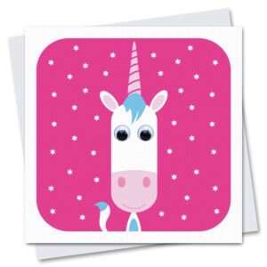 Children's Birthday Unicorn Card with googly eyes