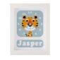 Personalised Children's Clock featuring a Tiger with googly eyes