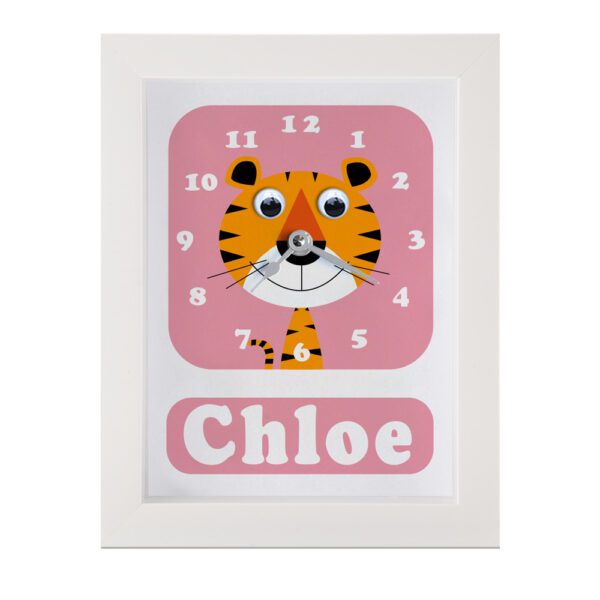 1001P-Tiger-Clock Personalised Children's Clock