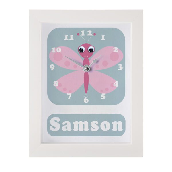 1009B-Butterfly-Clock Personalised Children's Clock