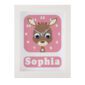 Personalised Children's Deer Clock in pink