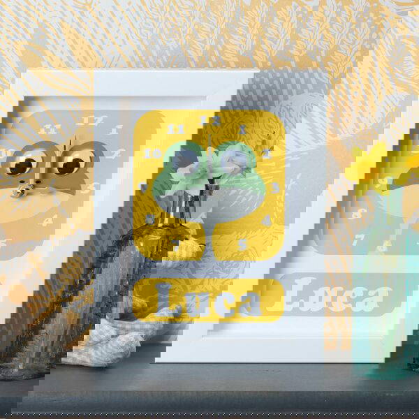 1025-1-Frog-Clock Personalised Children's Clock