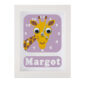 Personalised Children's Giraffe Clock on lilac background