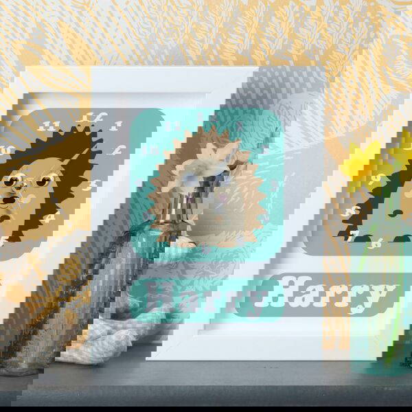 1029-1-Hedgehog-Clock Personalised Children's Clock