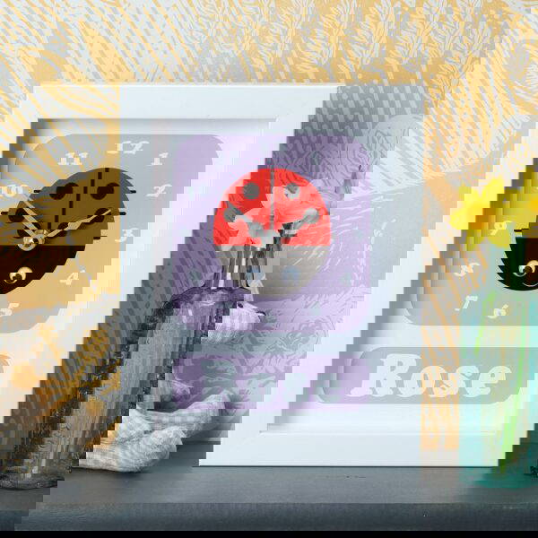 1037-1-Ladybird-Clock Personalised Children's Clock