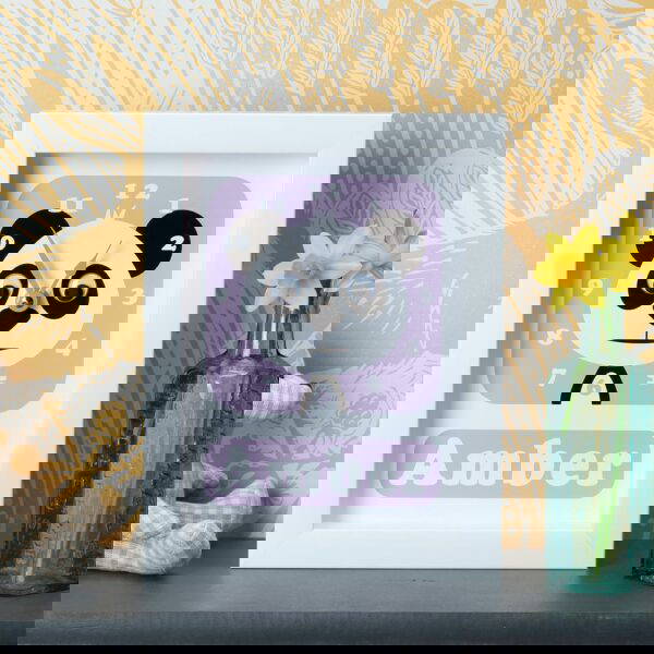 1048-1-Panda-Clock Personalised Children's Clock