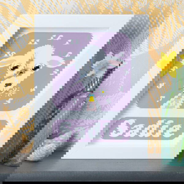 1070-1-Lamb-Clock Personalised Children's Clock