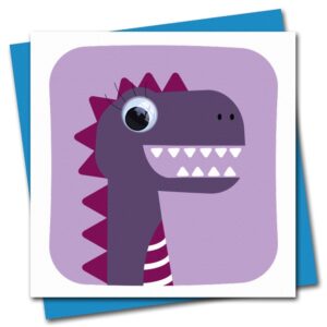 Children's Birthday Dinosaur Card with googly eyes