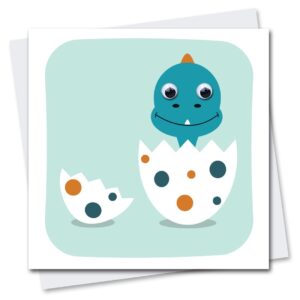 New Baby Dinosaur card with googly eyes