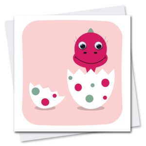New Baby Dinosaur card with googly eyes