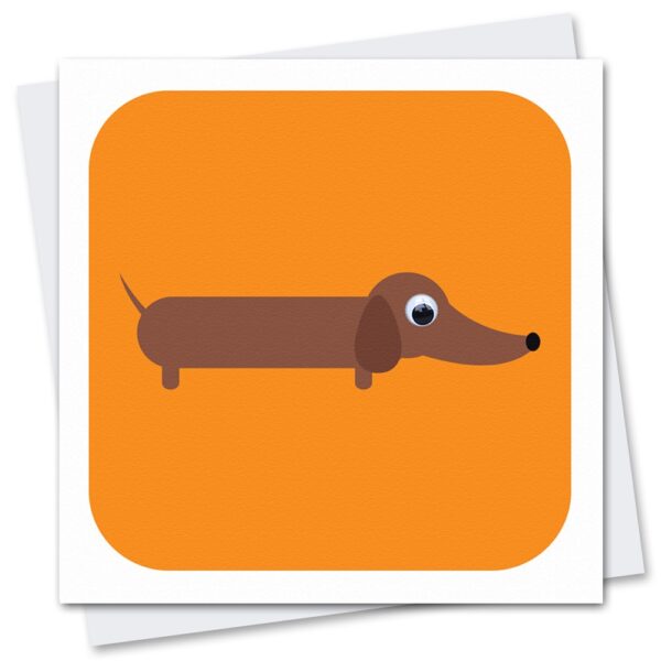 children's sausage dog birthday card with googly eyes