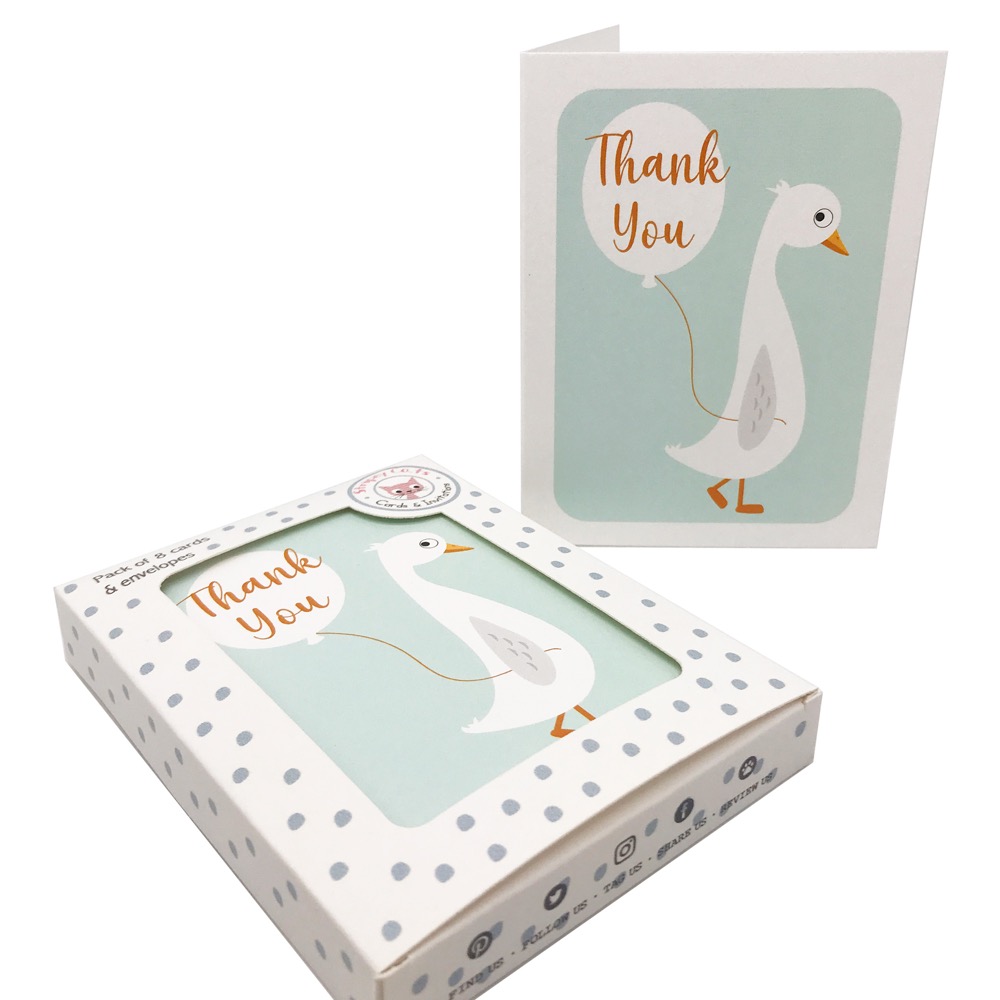 Pack of 8 thank you cards