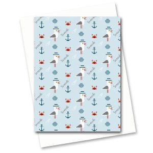 mini seaside notelet card