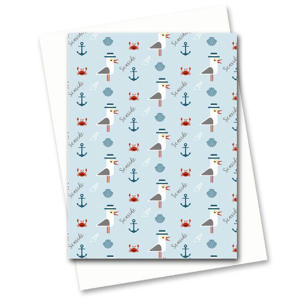 mini seaside notelet card