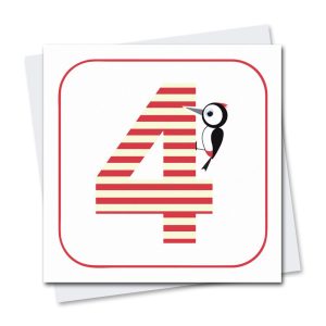 Children's 4th Birthday card with googly eyes