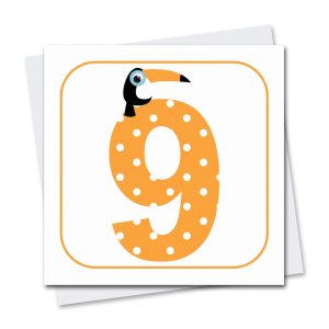 Children's 9th Birthday card with googly eyes