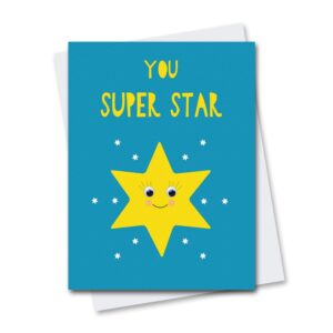 Super Star Card with googly eyes