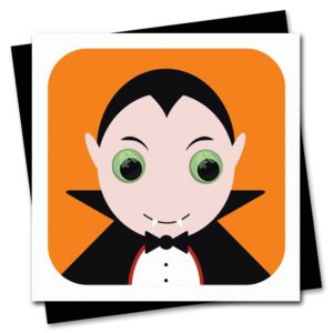 Dracula Halloween Card with glow in the dark googly eyes