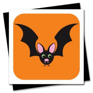 Vampire Bat Halloween Card with glow in the dark googly eyes