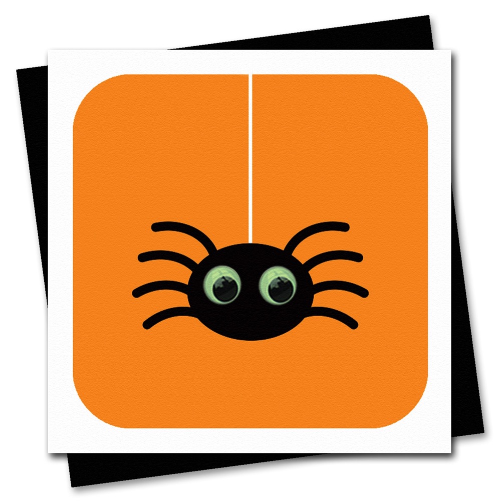 Spider Halloween Card with glow in the dark googly eyes