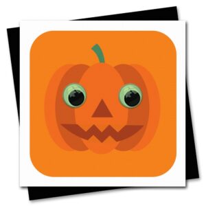 Pumpkin Halloween Card with glow in the dark googly eyes