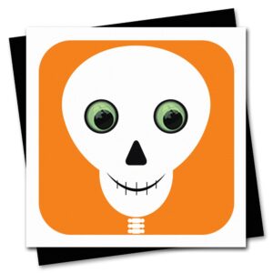 Skeleton Halloween Card with glow in the dark googly eyes