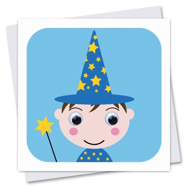 Children's Birthday Wizard Card with googly eyes