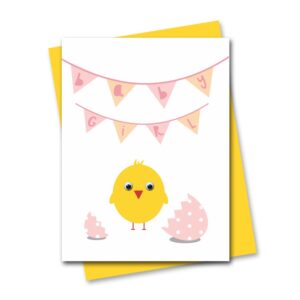 Baby Girl Card with googly eyes
