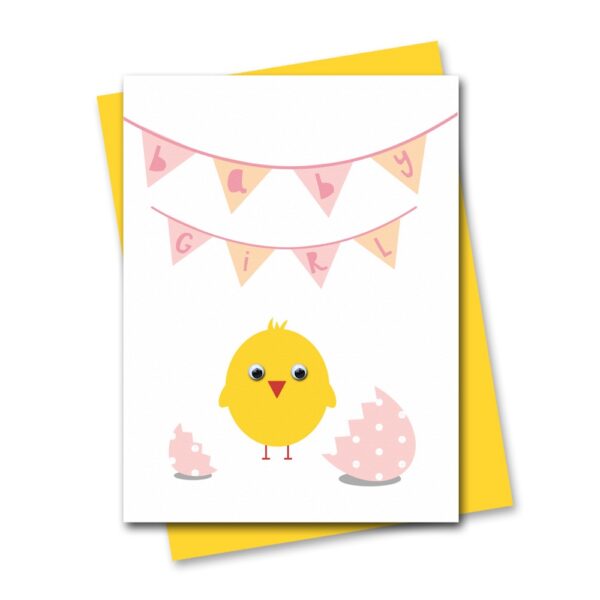 Baby Girl Card with googly eyes