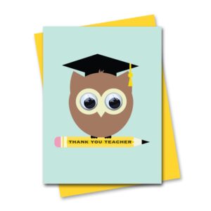 Thank you teacher card with googly eyes