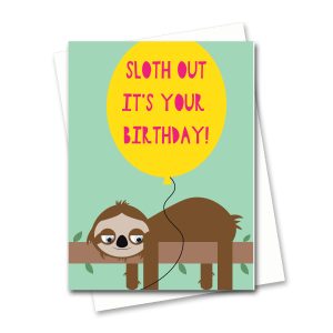 sloth birthday card
