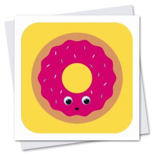Children's birthday card with googly eyes