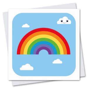 Children's birthday Rainbow card with googly eyes