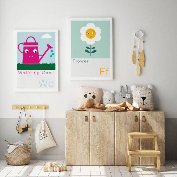 Gardening Art prints for kids little gardener's bedroom prints of a flower and watering can