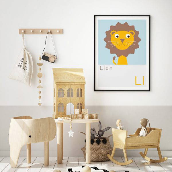Lion Wall hanging in nursery Lion Illustration kids wall art print