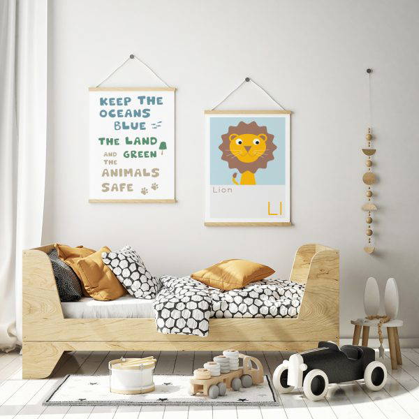 Lion animal Print kids bedroom safari themed nursery wall art