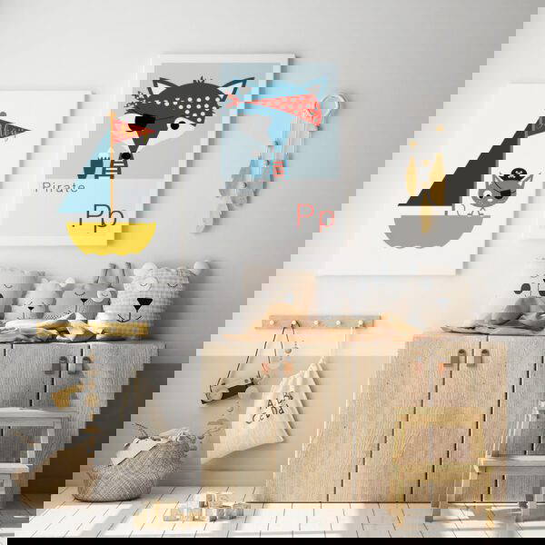 Pirate themed kids bedroom prints pirate themed room art