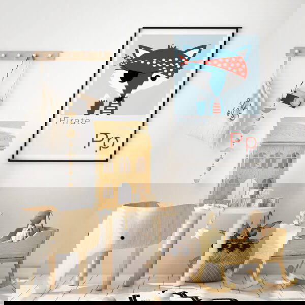 Pirate themed nursery artwork pirate themed framed artwork in toddlers room