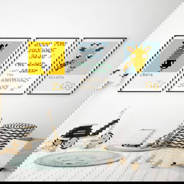 Safari Animal Themed Nursery Prints Safari themed nursery prints featuring a giraffe and zebra animal