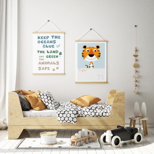 eco save the planet nursery prints